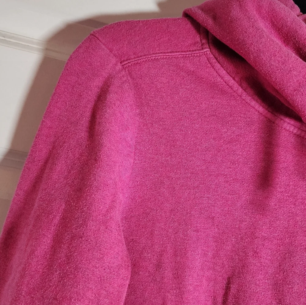 Nike Fuchsia Pullover Hoodie Small Cowl Neck Small Hole Left Sleeve